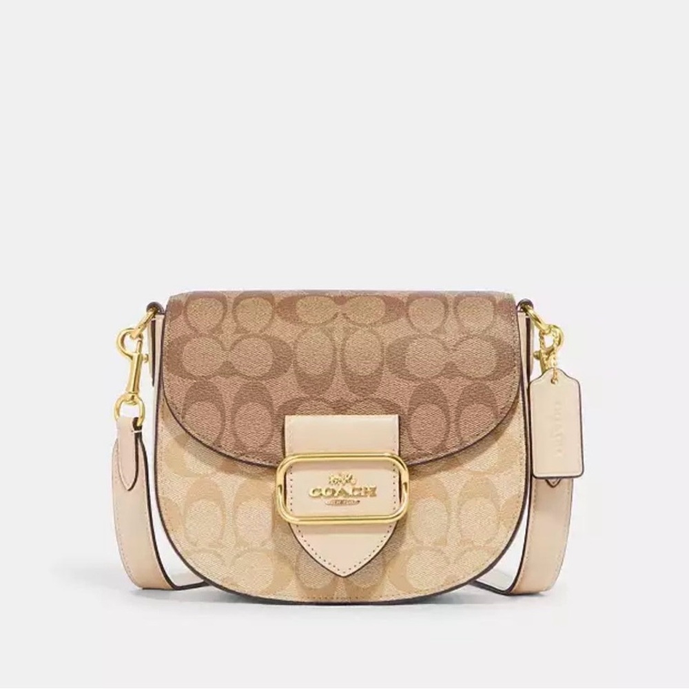 Coach Morgan Saddle Bag In Blocked Signature Canvas